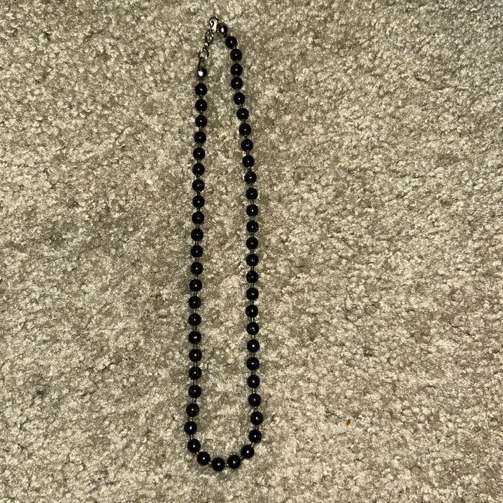Black beaded necklace